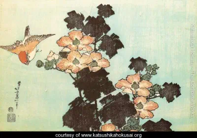 Hibiscus and Sparrow