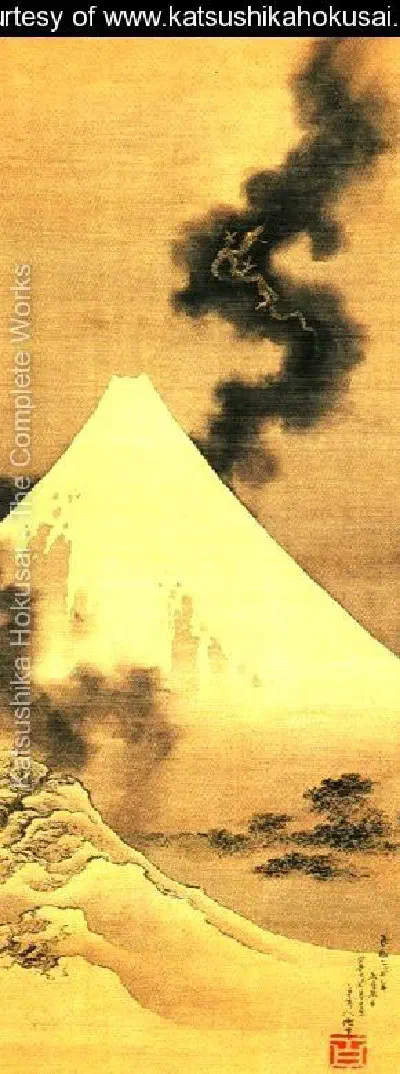 The dragon on Smoke Escaping from Mt Fuji