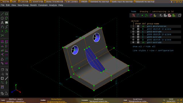 Screenshot from solvespace interface